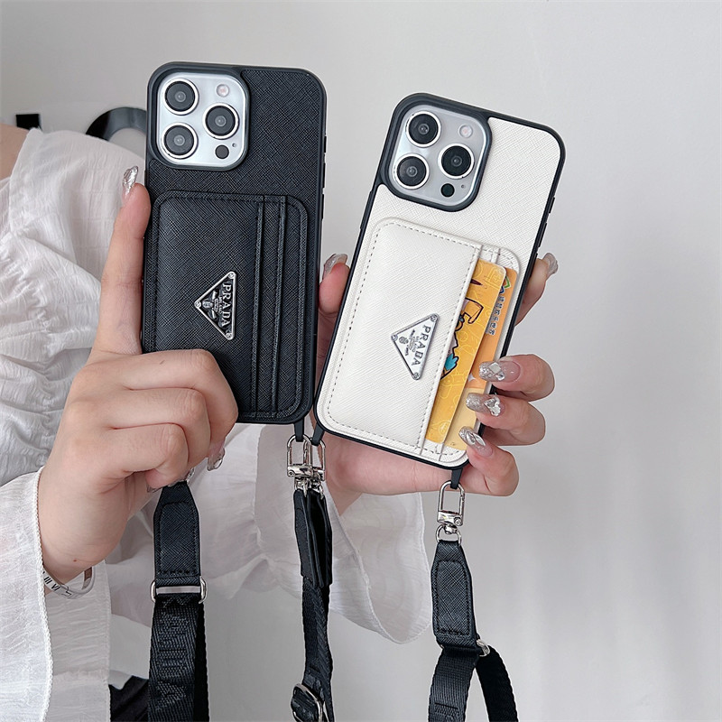 プラダ iphone17 ケース ショルダー prada アイ フォン16pro ケース スマホ ショルダー ブランド メンズ iphone15/14/13ケース 背面 収納 iphoneケース ペア カップル おすすめ