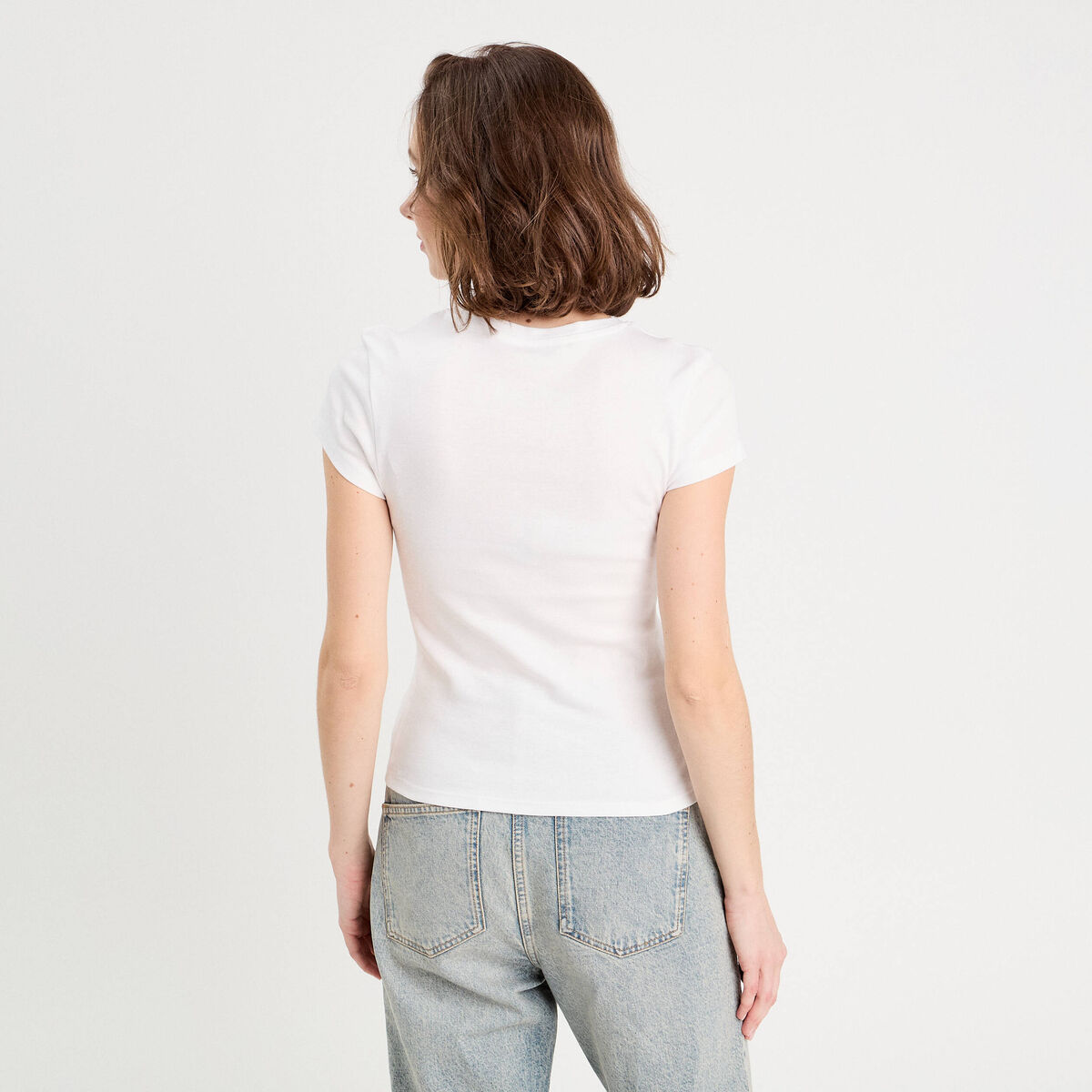 T-shirt manches courtes blanc femme