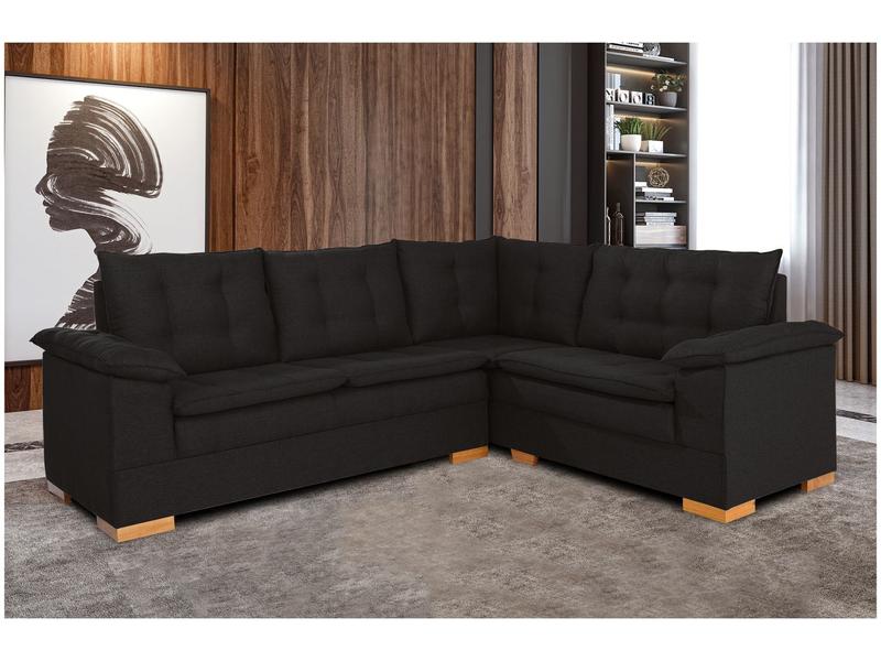 Sofá de Canto 5 Lugares Veludo Ideale JW Estofados