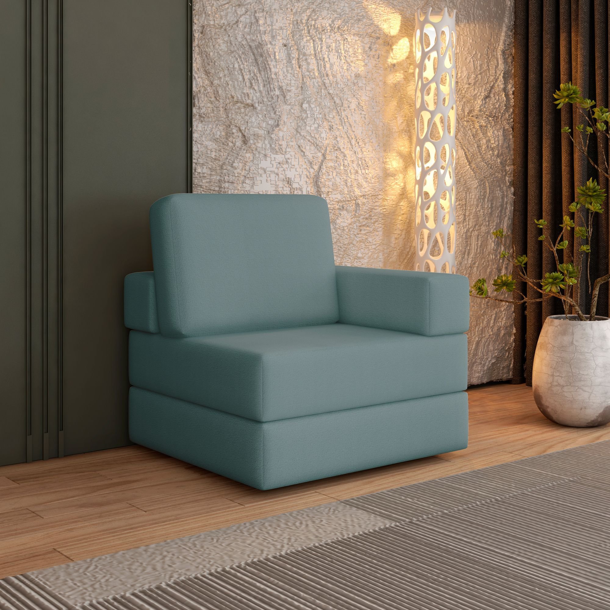 Sofá Cama à Vácuo 1 Lugar Linha Modular Flip Magic