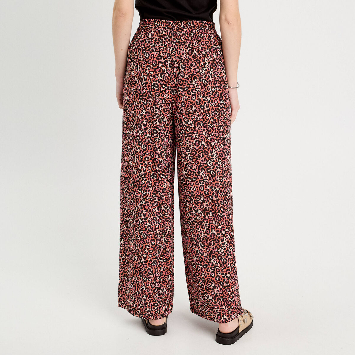 Pantalon fluide rouge femme