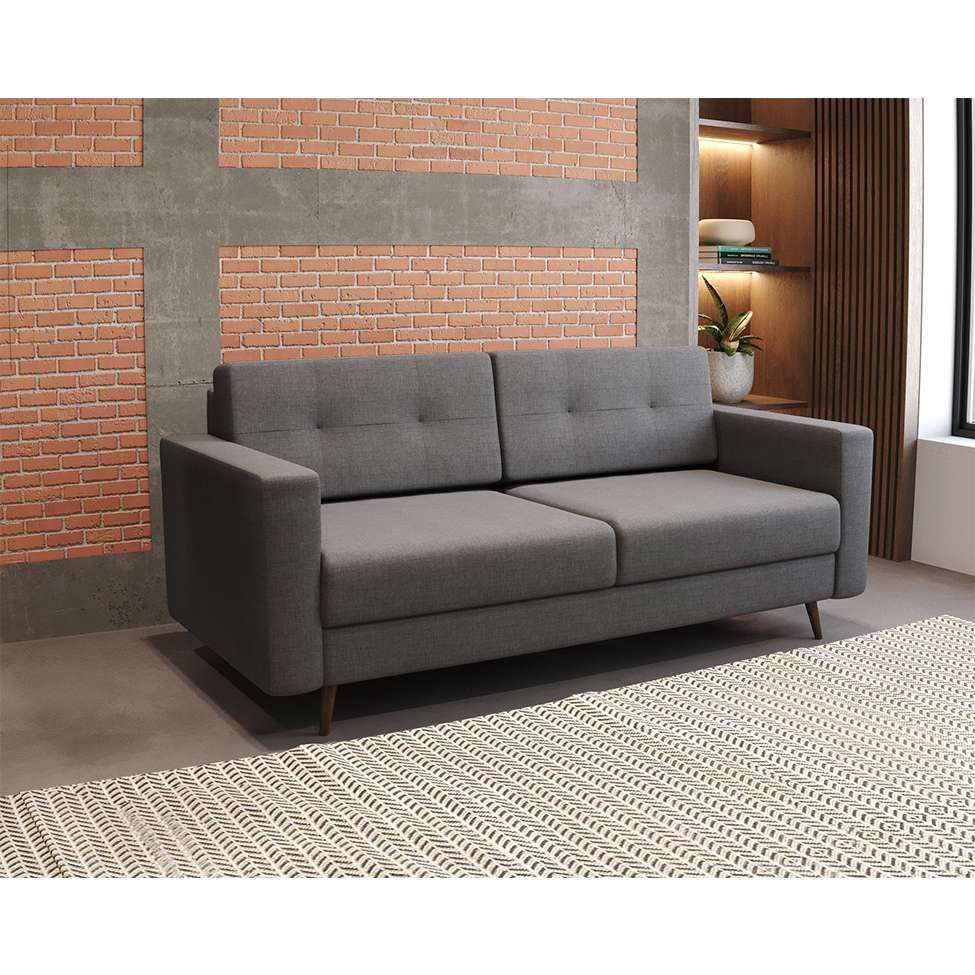 Sofá 2 Lugares Living Pé Palito Linho Cotton Cinza em Promoção | Ofertas na Americanas