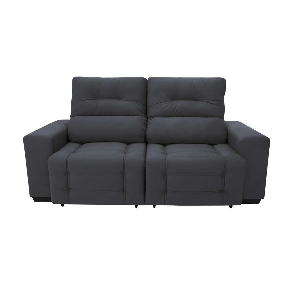 Sofá Retrátil e Reclinável 3 Lugares Blenda ii Suede Grafite em Promoção | Ofertas na Americanas