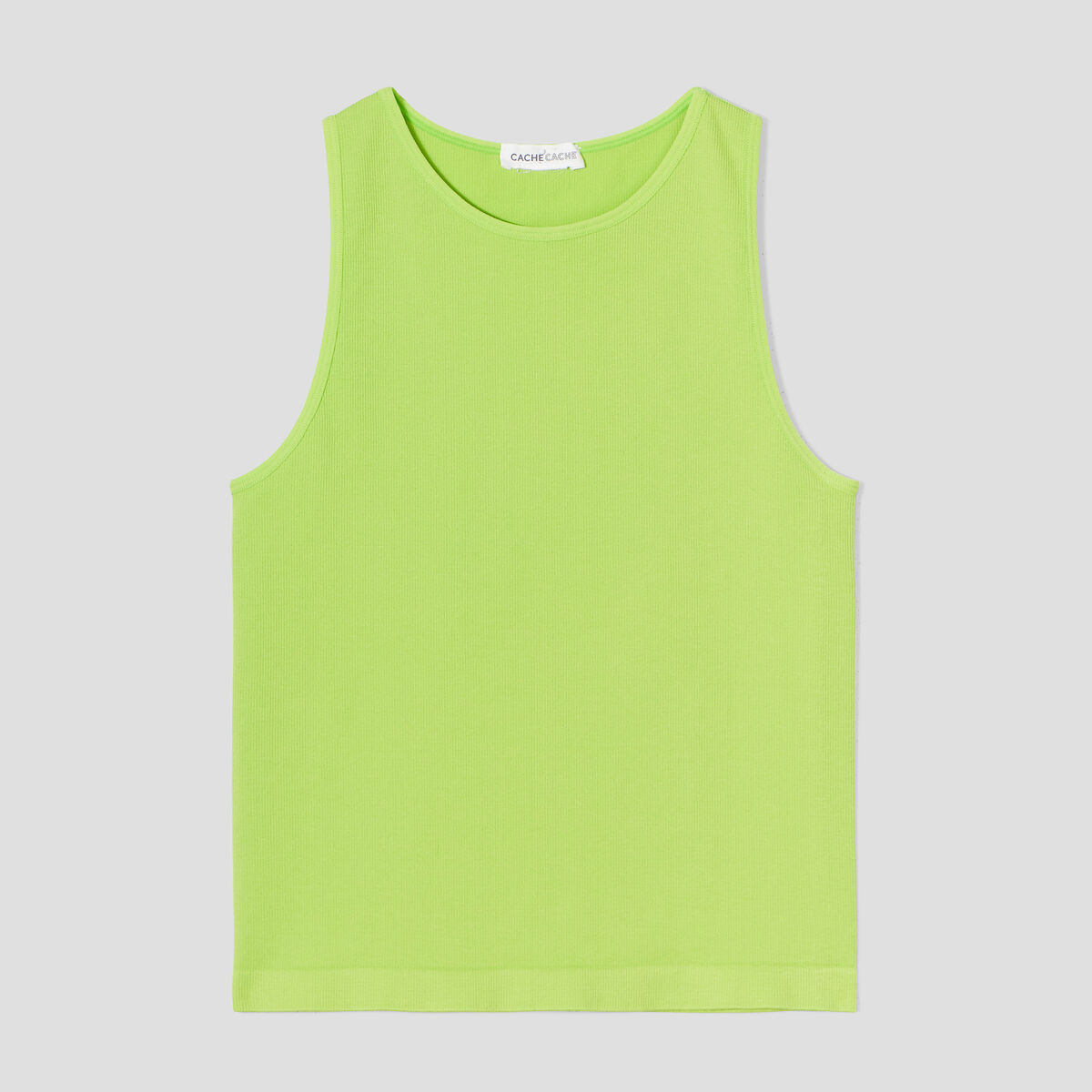 Débardeur crop top vert anis femme