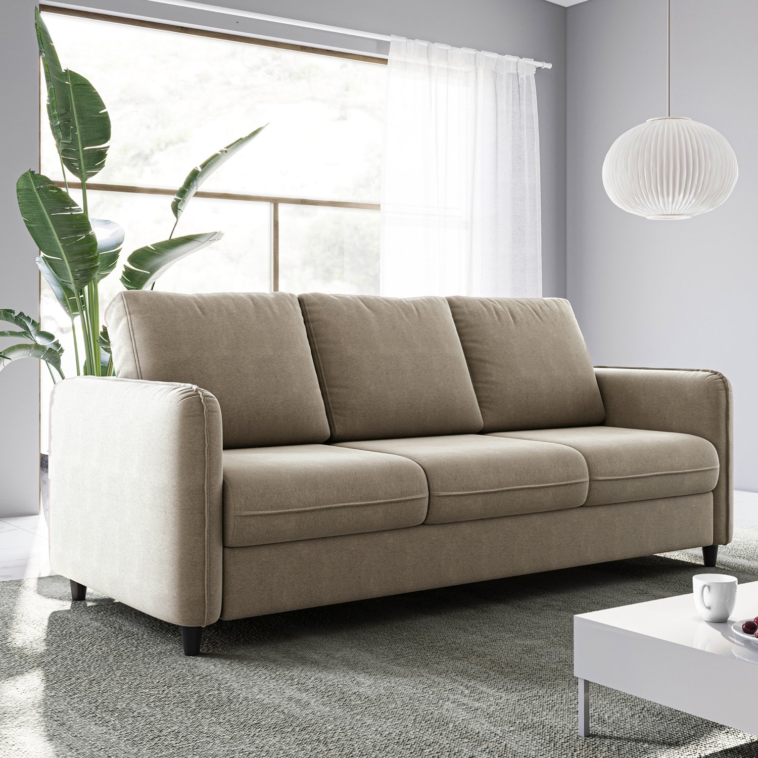 Sofá 3 Lugares em Veludo Orquídea CabeCasa MadeiraOriginals