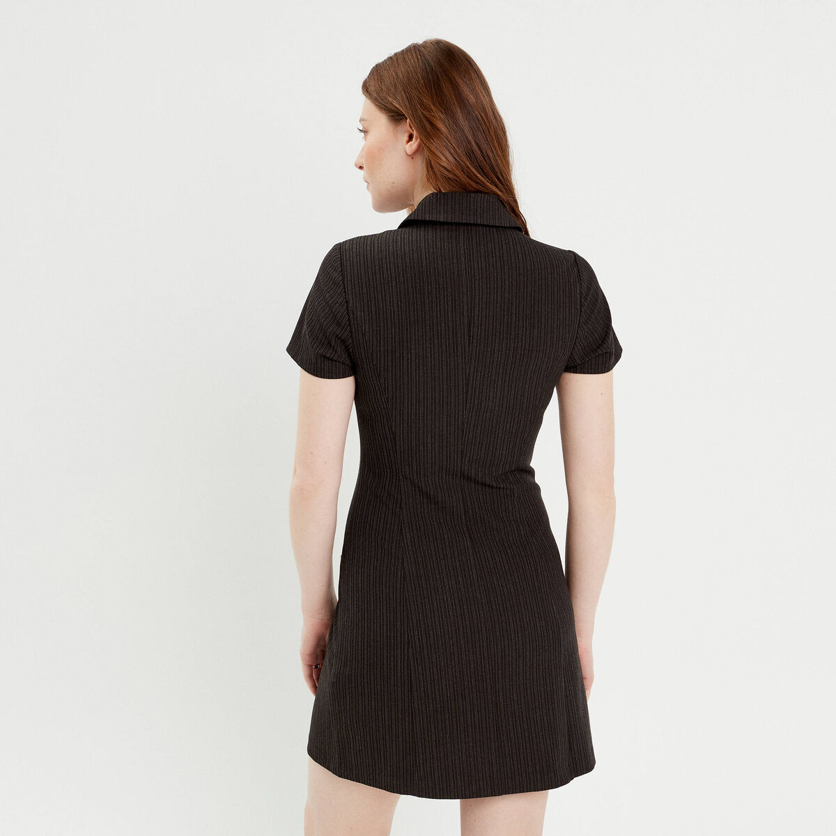 Robe évasée zippée gris femme