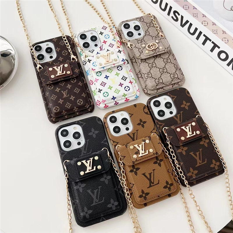 スマホ ショルダー ブランド ヴィトン iphone16/16proケース カード収納 gucci iphone15/15pro ケース メンズ ブランド 斜めがけ iphone14/14pro max ケース レザー ブランド プレゼントおすすめ