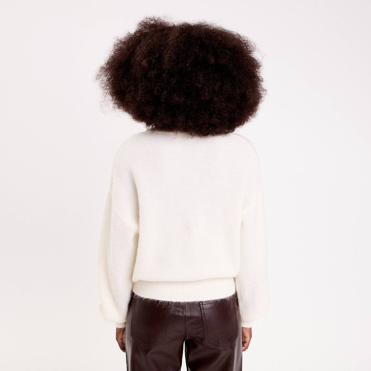 Gilet boutonné ecru femme