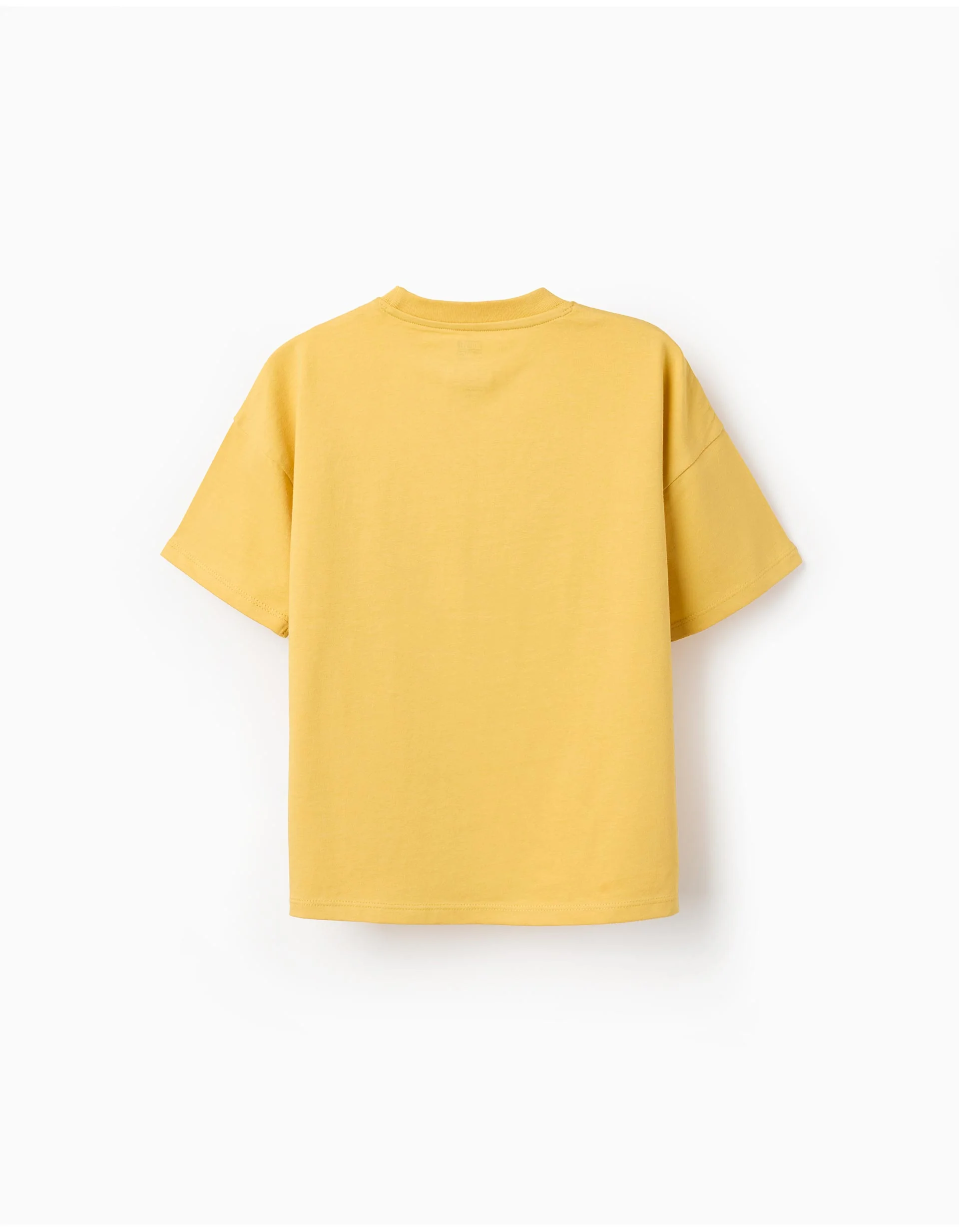 Cotton T-shirt with Spider-Man and Iron-man print for boys, yellow
