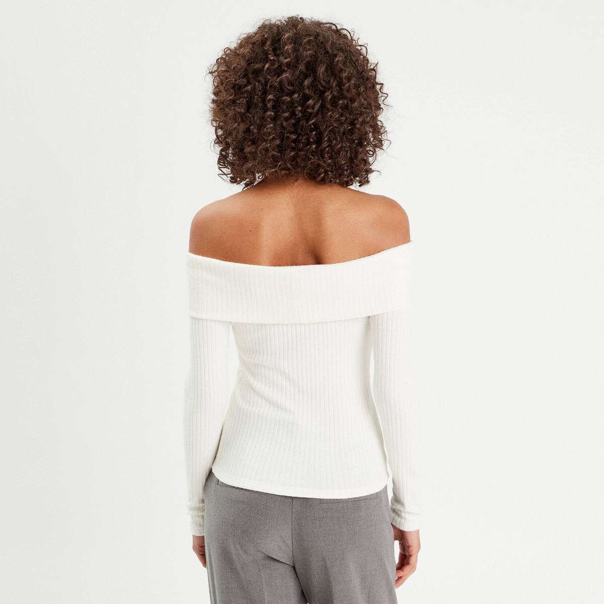 T-shirt manches longues ecru femme