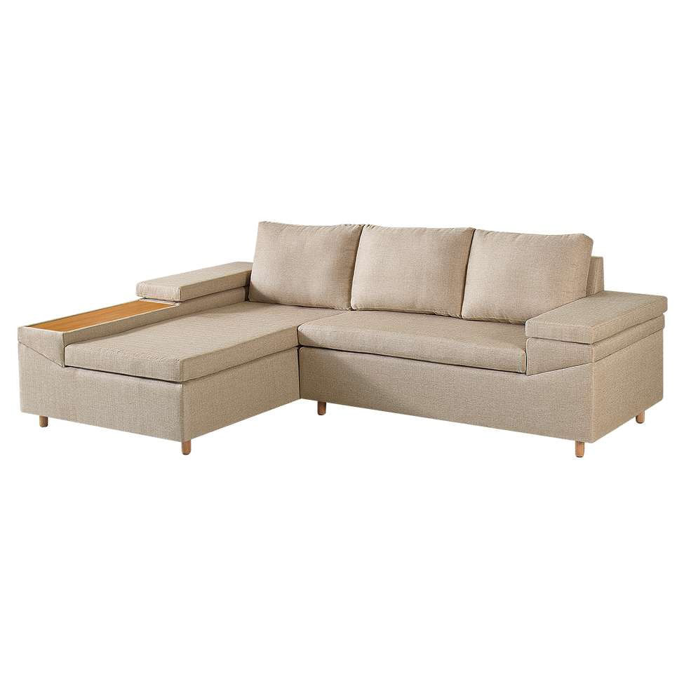 Sofá 4 Lugares Clássico com Chaise Esquerdo Linho Bege em Promoção | Ofertas na Americanas