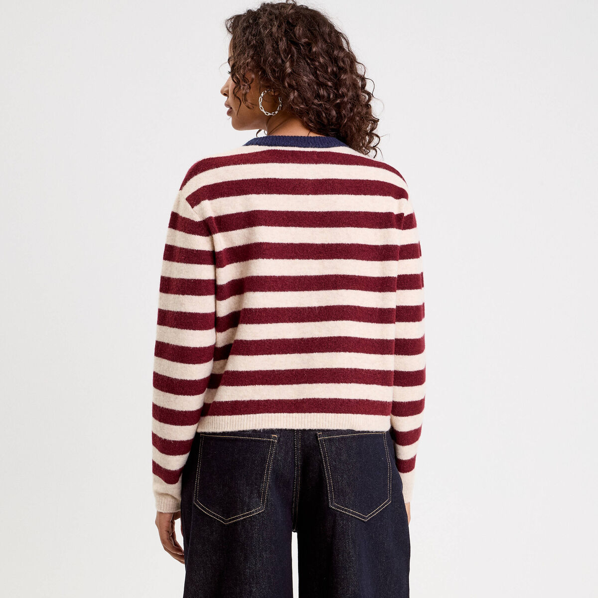 Gilet manches longues bordeaux femme