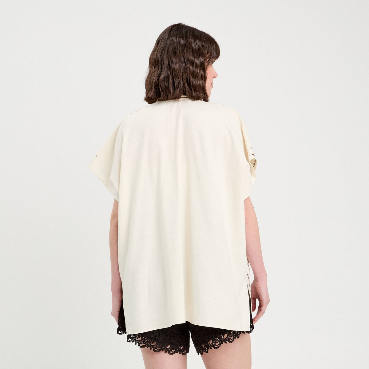 Paréo de plage brodé blanc femme