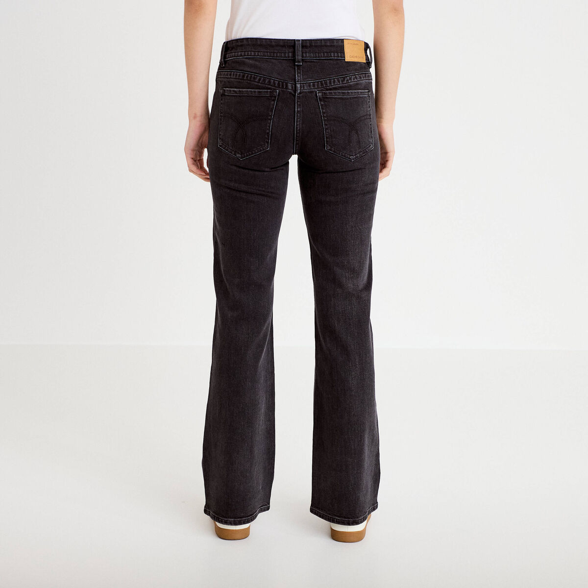 Jean bootcut taille basculée denim snow noir femme