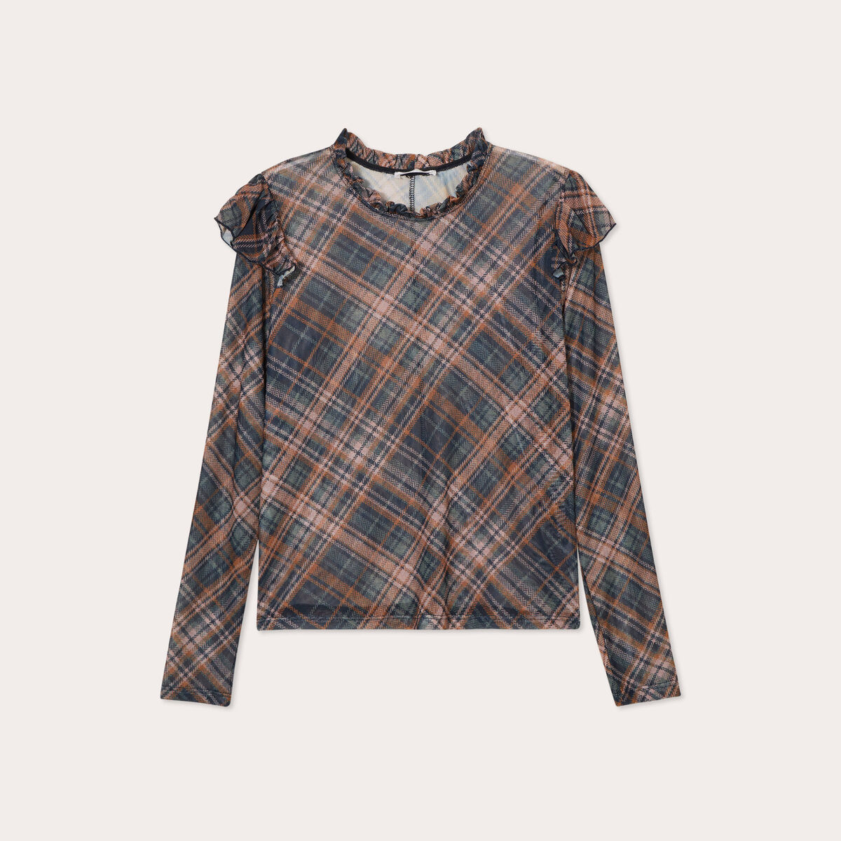 Blouse maches mongues marron foncé femme