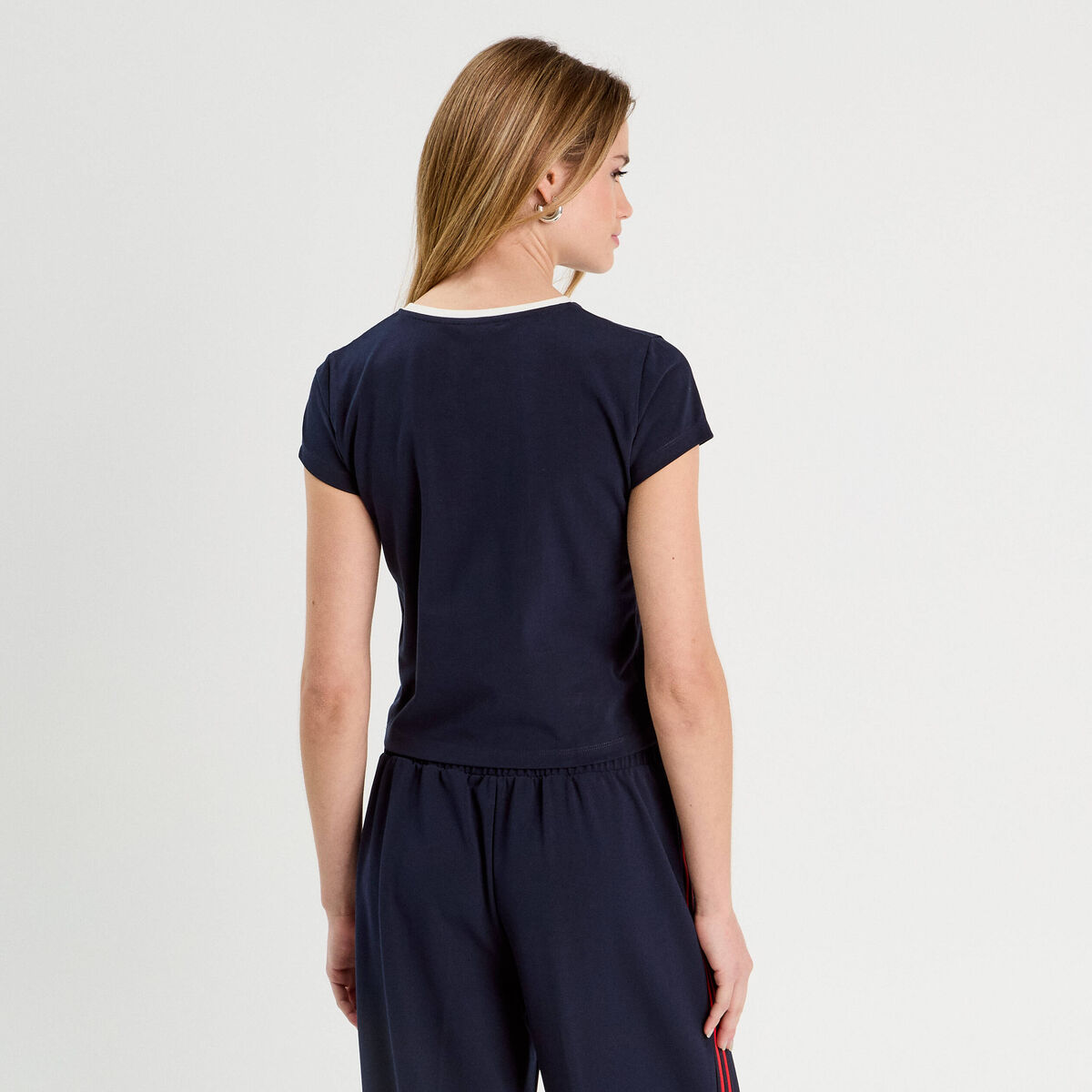 T-shirt manches courtes bleu marine femme