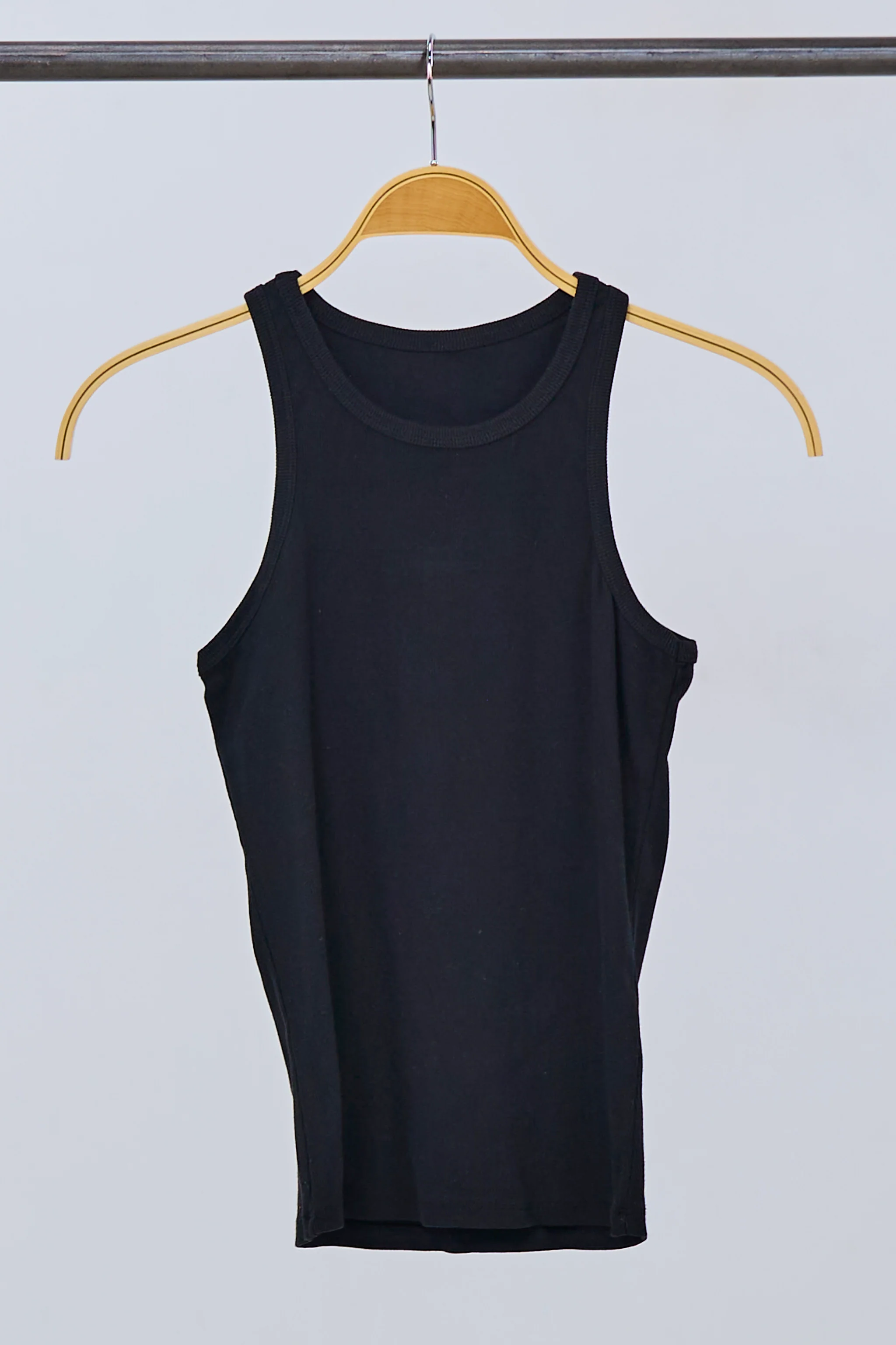 Geripptes Tanktop, schwarz