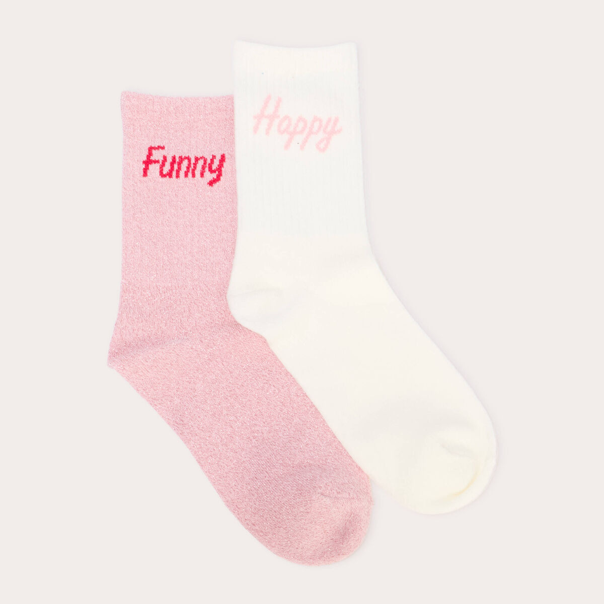 Lot de 2 paires de chaussettes ecru femme