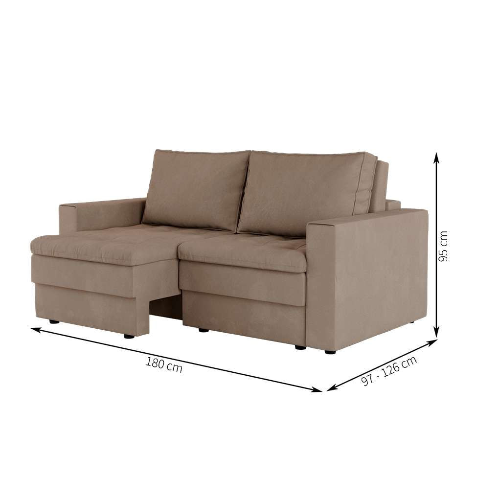 Sofá 3 Lugares Retrátil Berna Suede Bege 180 cm em Promoção | Ofertas na Americanas