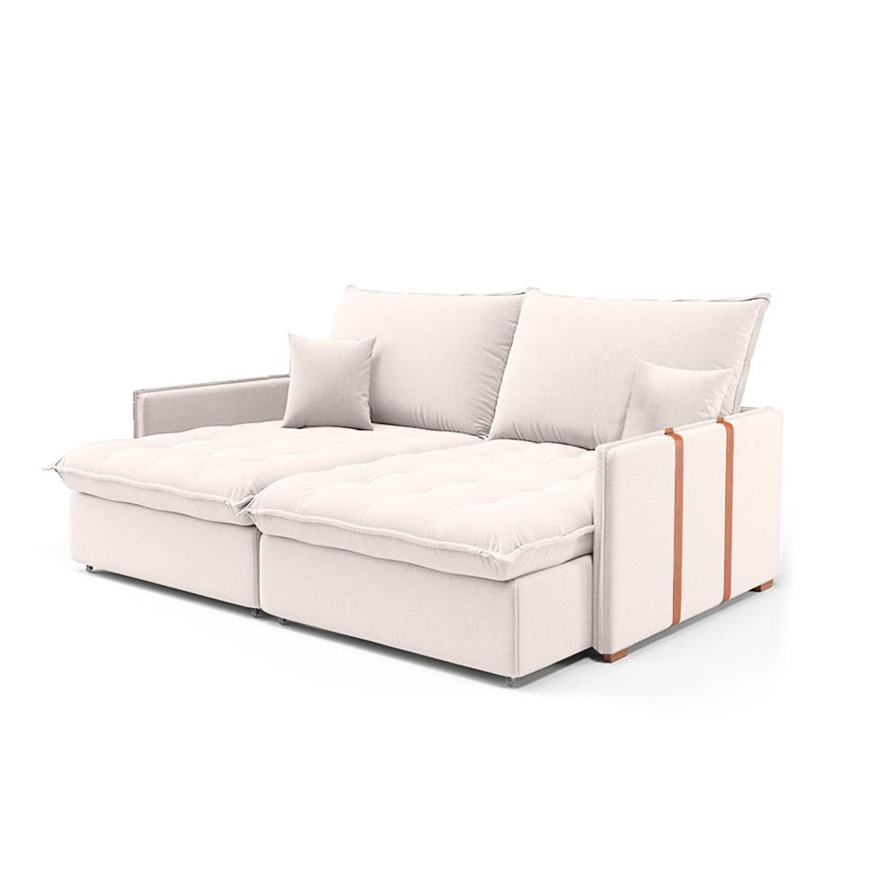 Sofá Retrátil Sem Caixa 3 lugares Solomons Linho Cru 180 cm em Promoção | Ofertas na Americanas