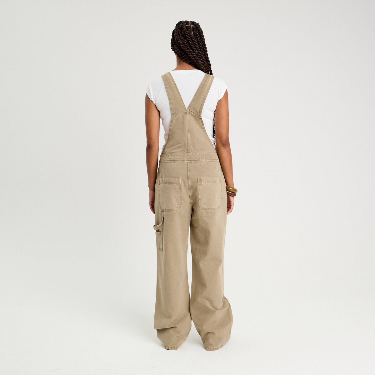 Salopette jambe large vert pastel femme