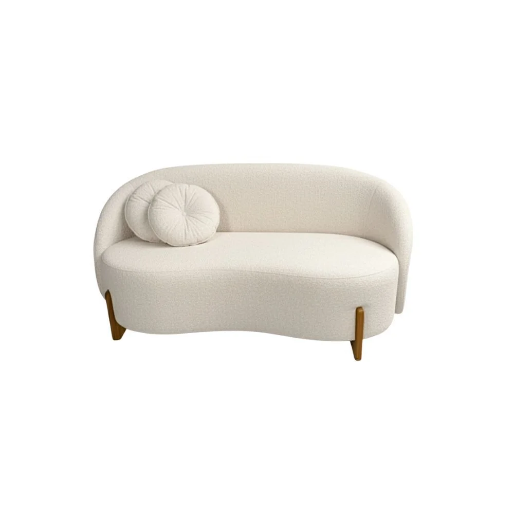 Sofá Orgânico 2 Lugares C/2 Almofadas Curvo Sala Recepção Amsterdã Boucle - Montanari's Decor