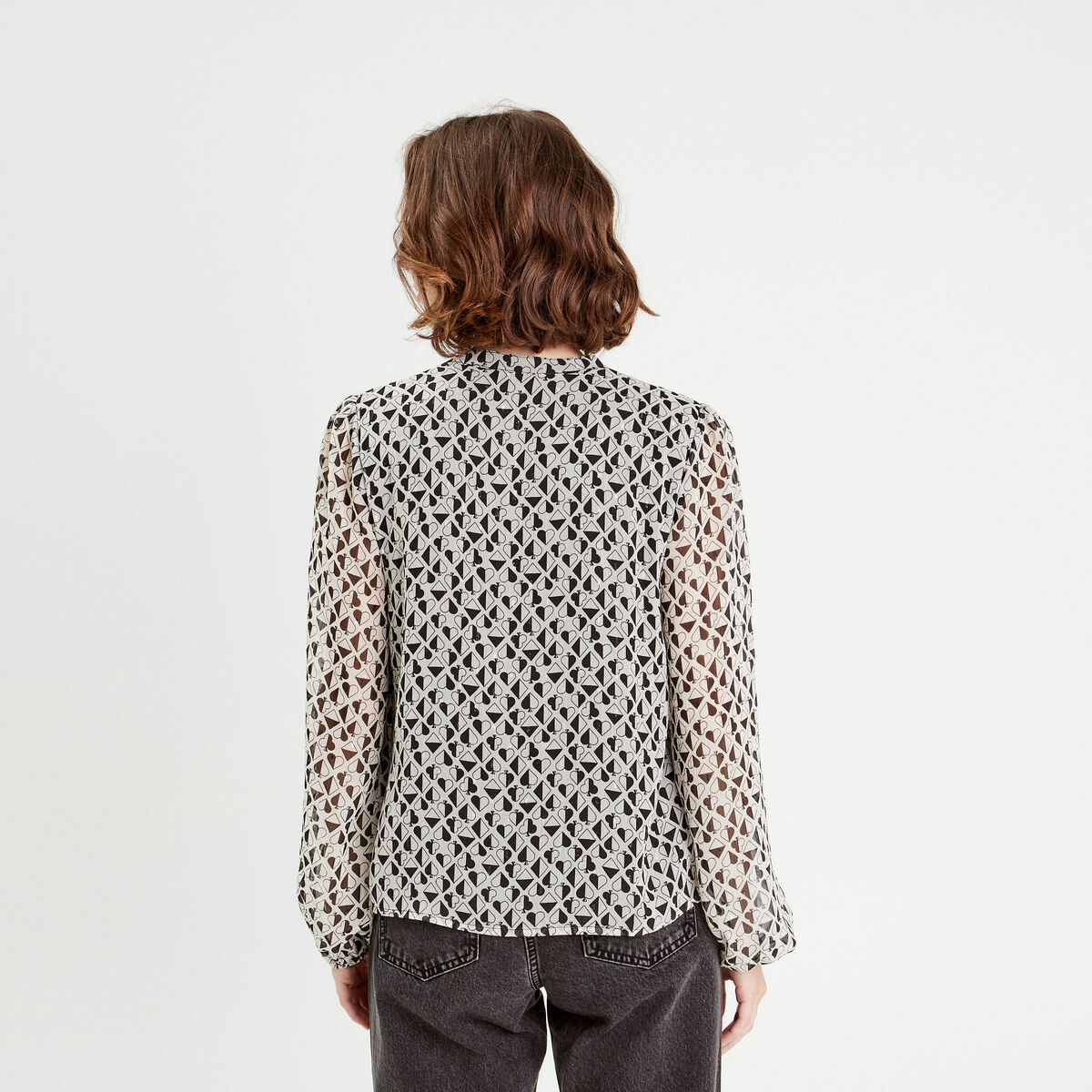 Blouse manches longues blanc femme