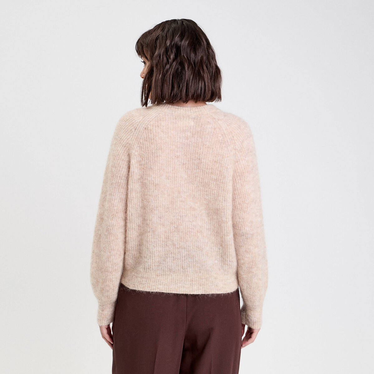 Gilet manches longues beige femme