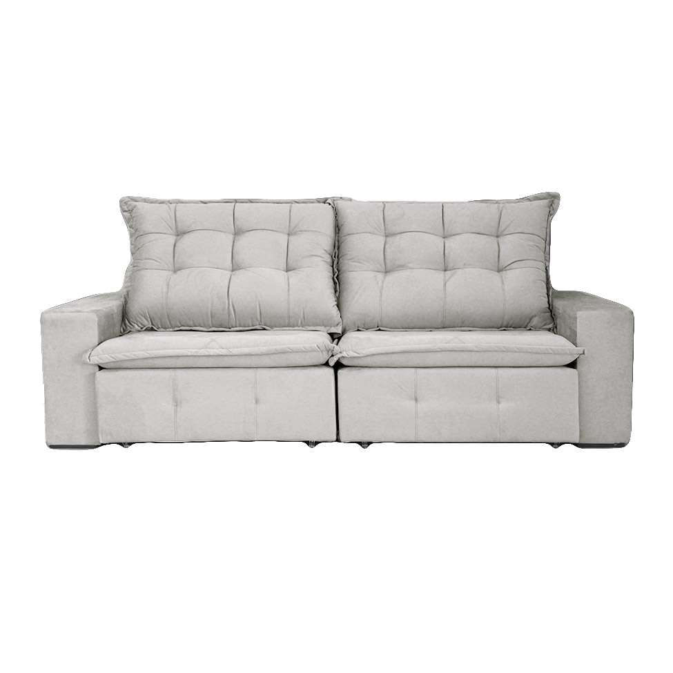 Sofá 4 Lugares Retrátil e Reclinável França Suede Bege em Promoção | Ofertas na Americanas