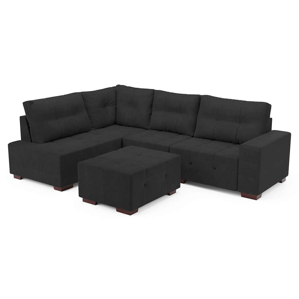 Sofá de Canto 8 Lugares Ipanema Suede Cinza Escuro em Promoção | Ofertas na Americanas
