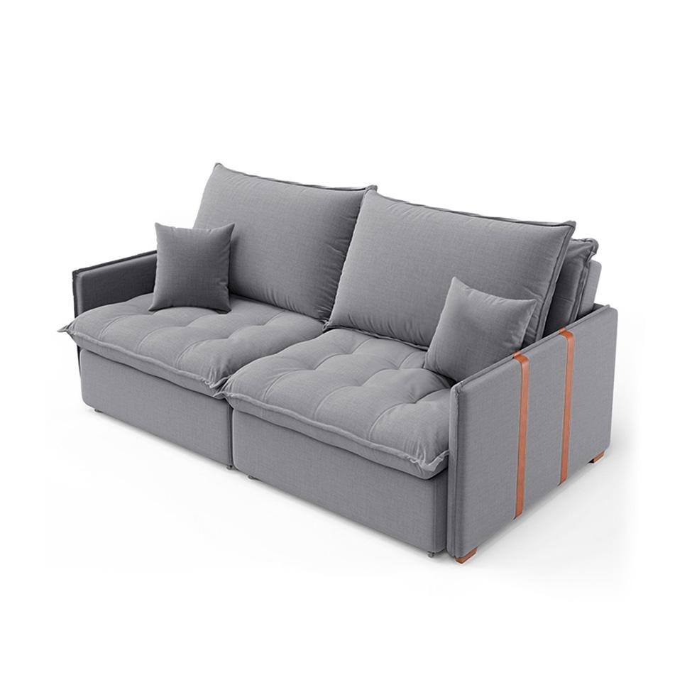 Sofá Retrátil Sem Caixa 2 lugares Solomons Linho Cinza