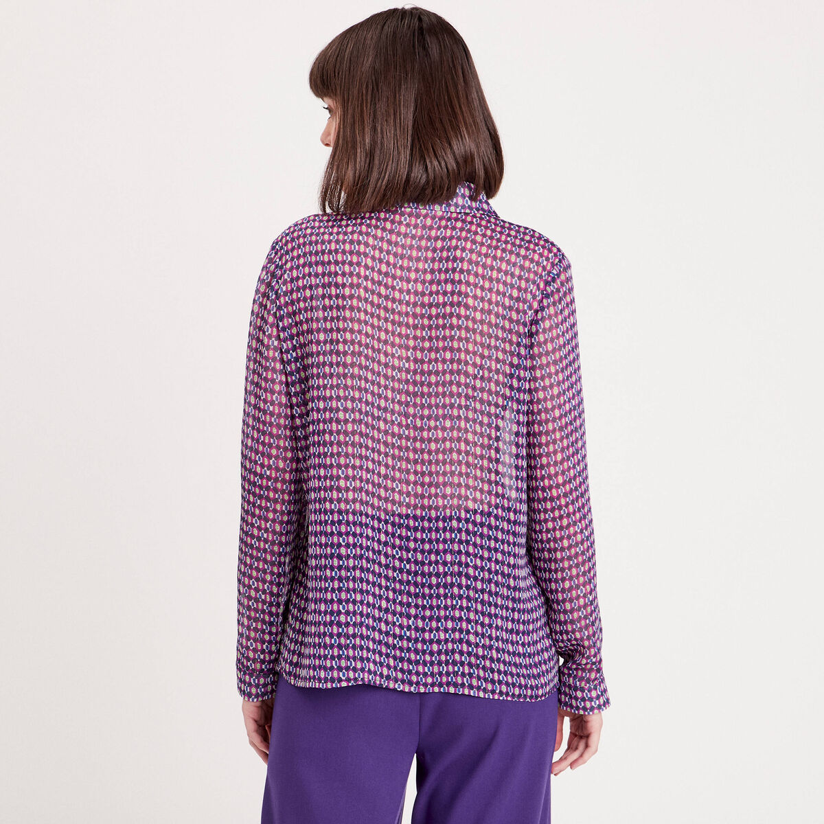 Chemise manches longues beige femme