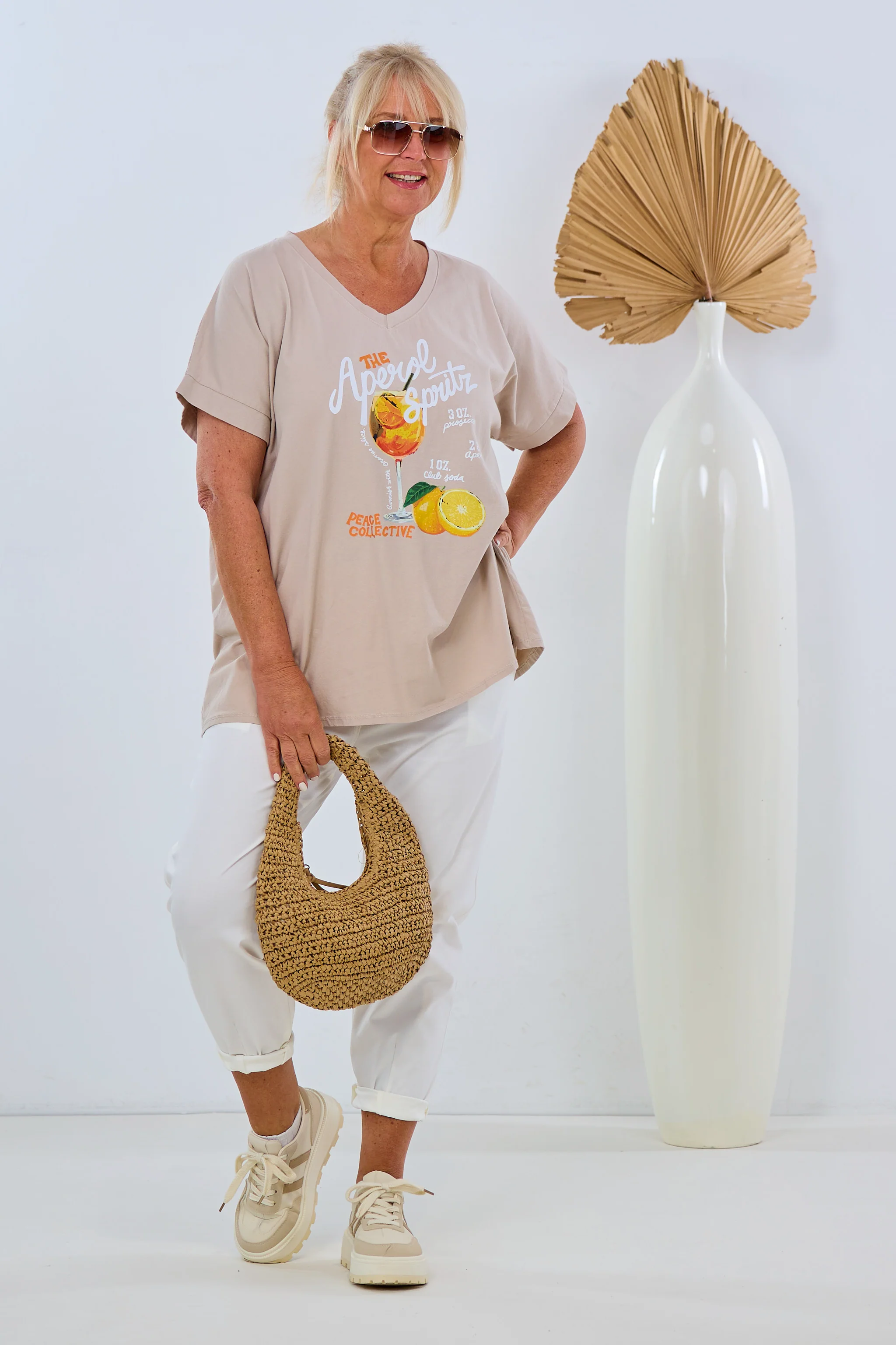 Shirt Aperol Print, beige