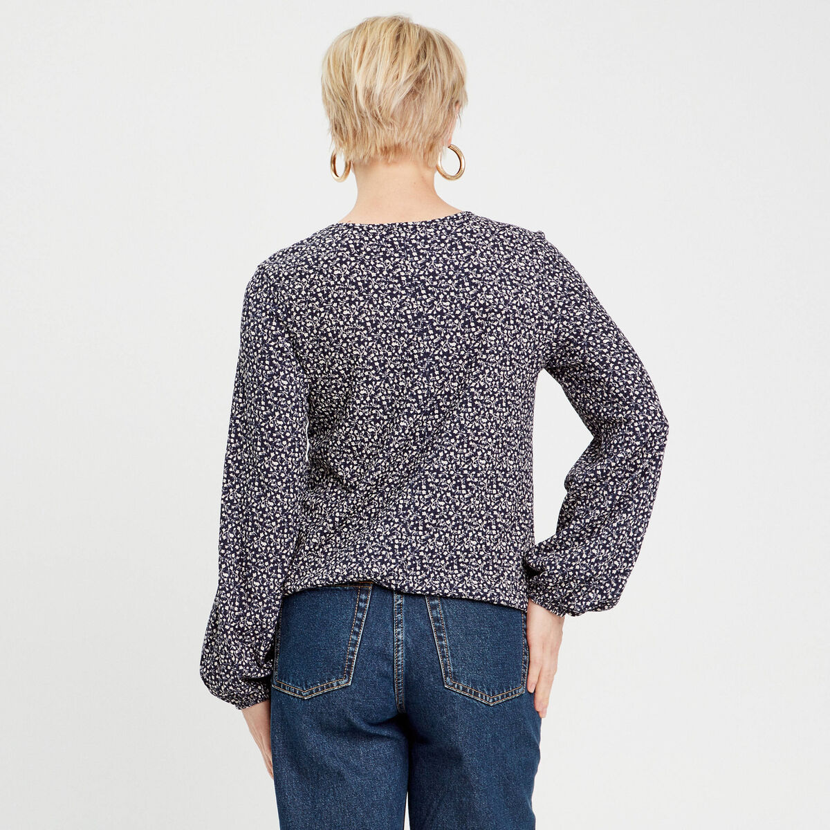 Blouse manches longues noir femme