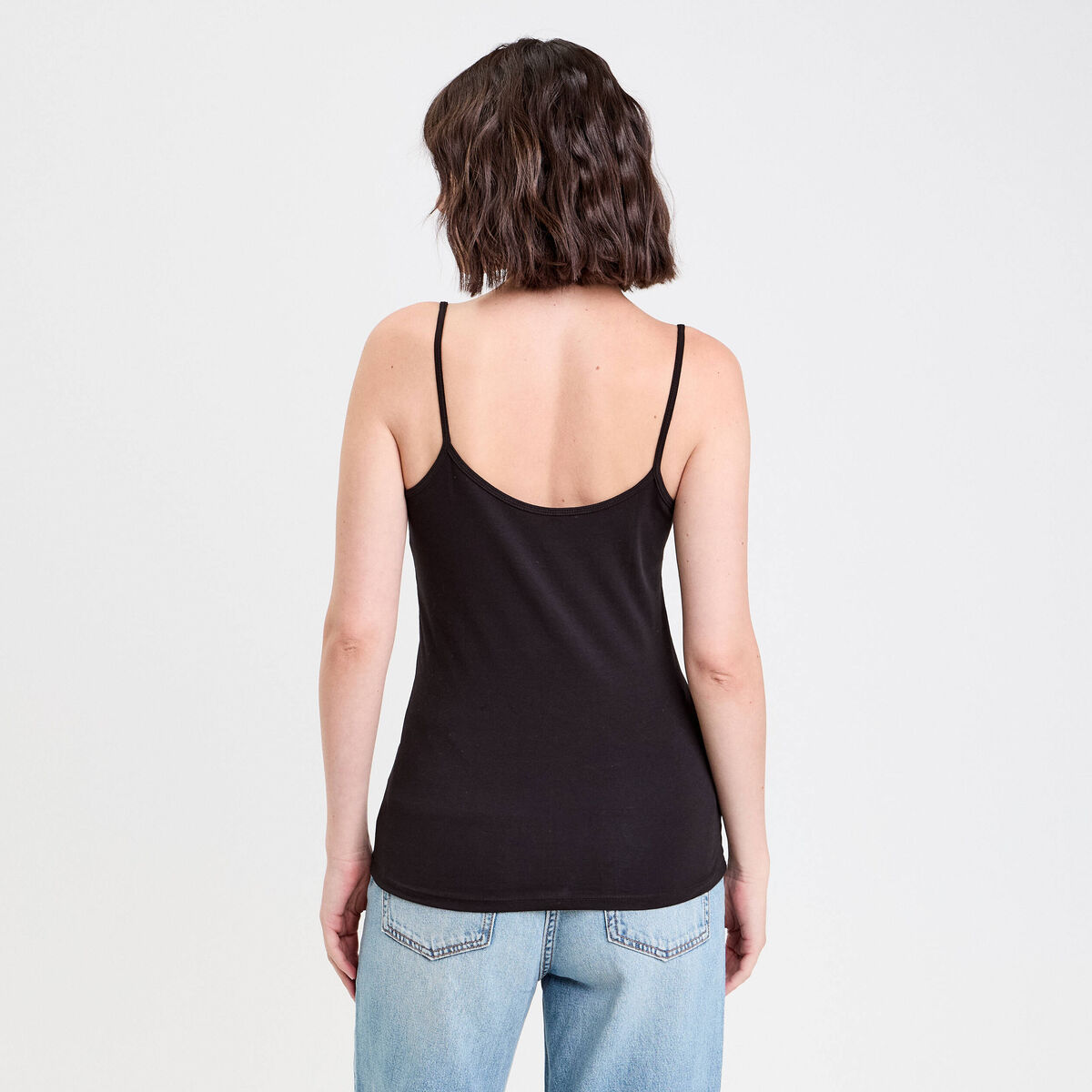 Débardeur bretelles fines noir femme