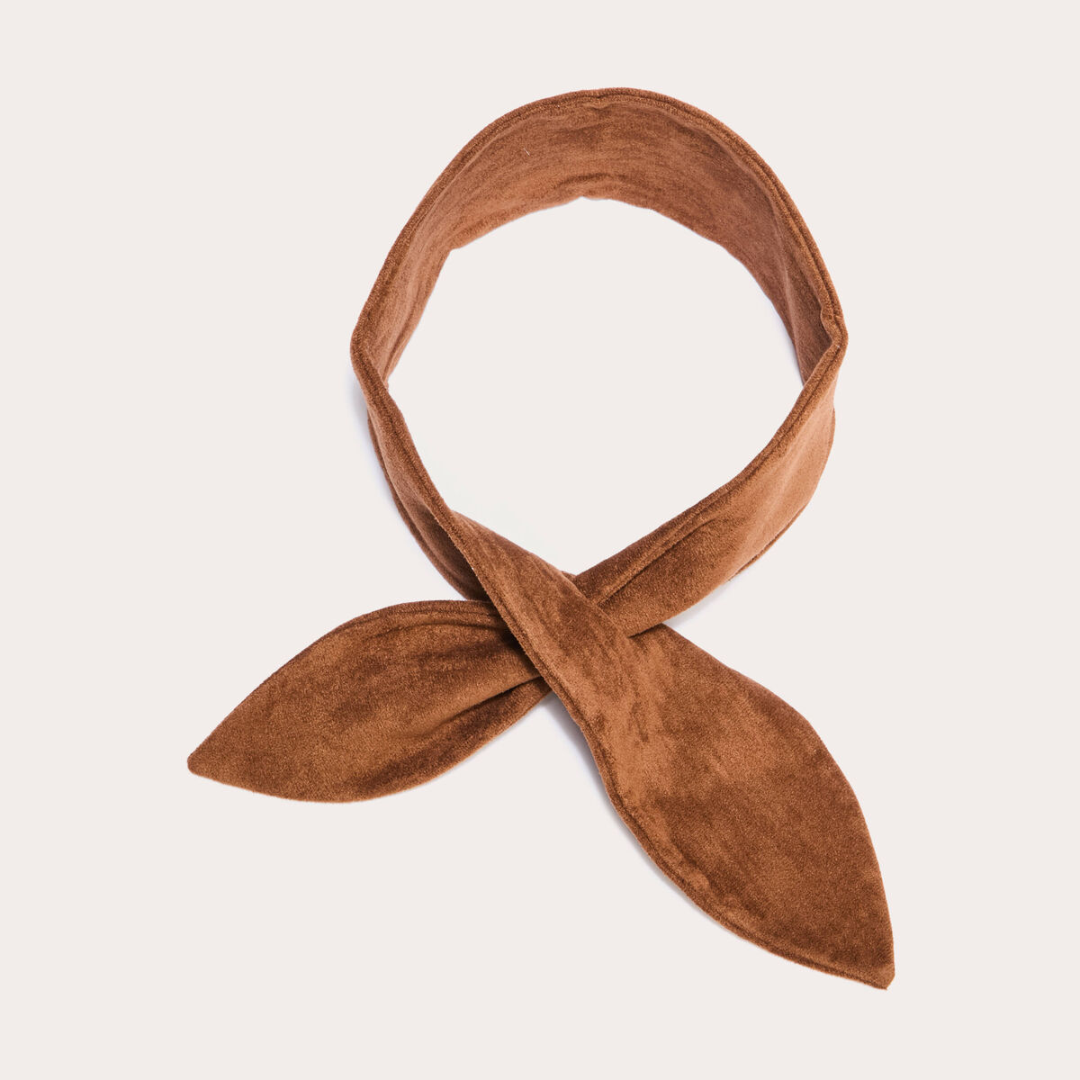 Foulard aspect daim marron femme
