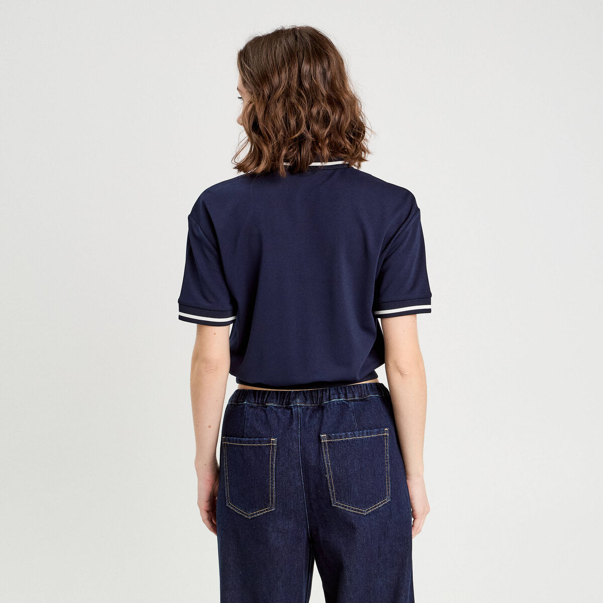 Polo manches courtes bleu marine femme