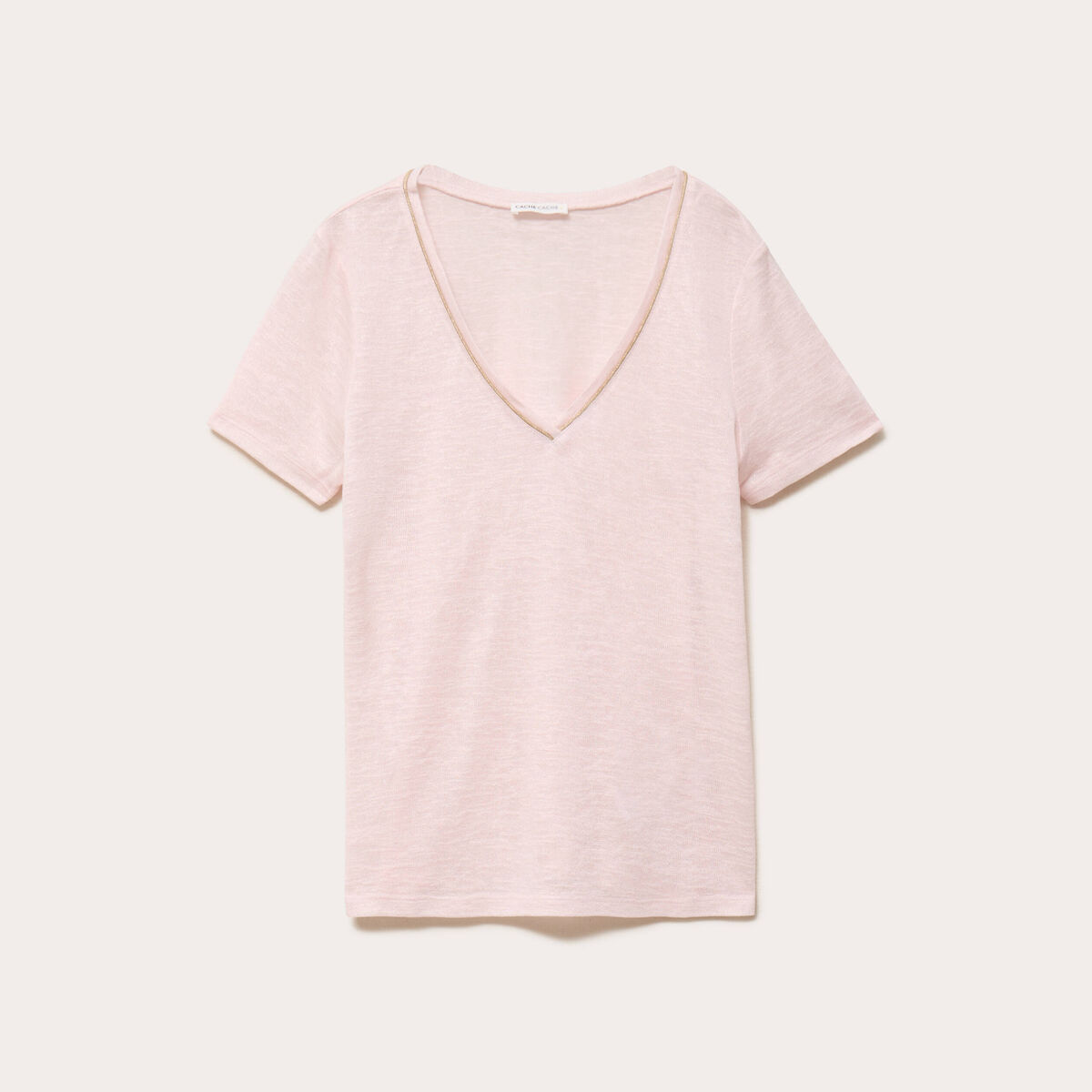 T-shirt manches courtes irisé rose clair femme
