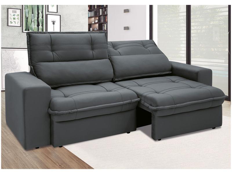 Sofá 3 Lugares Retrátil Reclinável Suede Palatino Linoforte