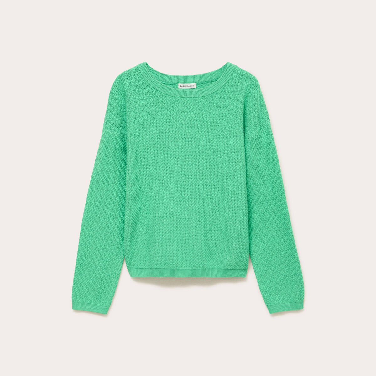 Pull manches longues vert femme
