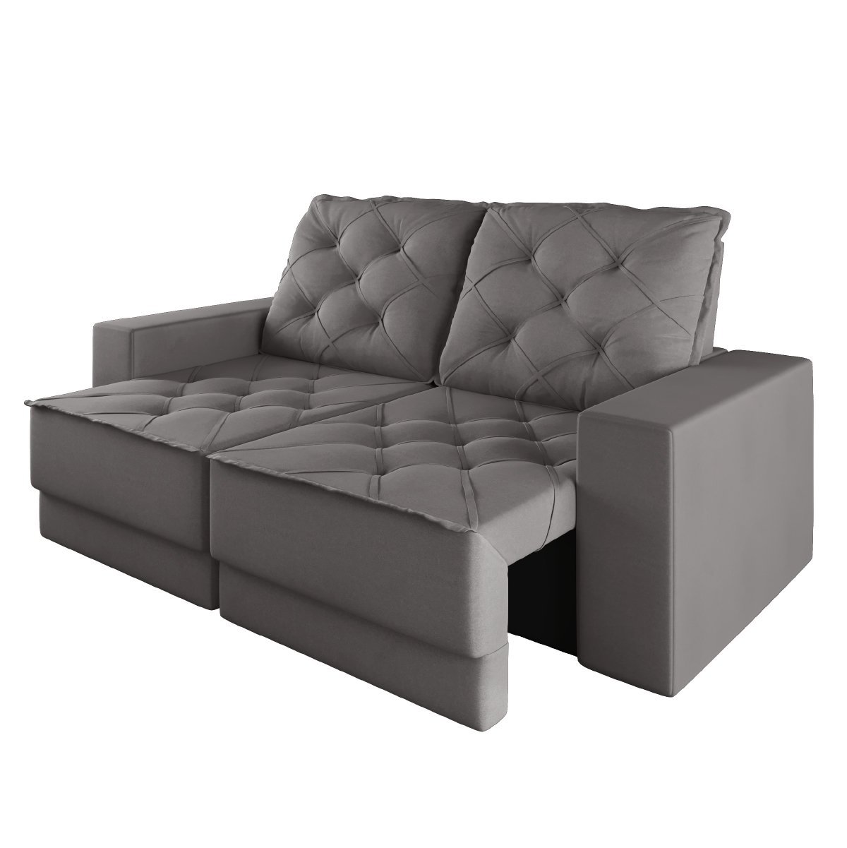 Sofá Retrátil e Reclinável 3 Lugares 1,80m Verona Suede Cinza Mamflex