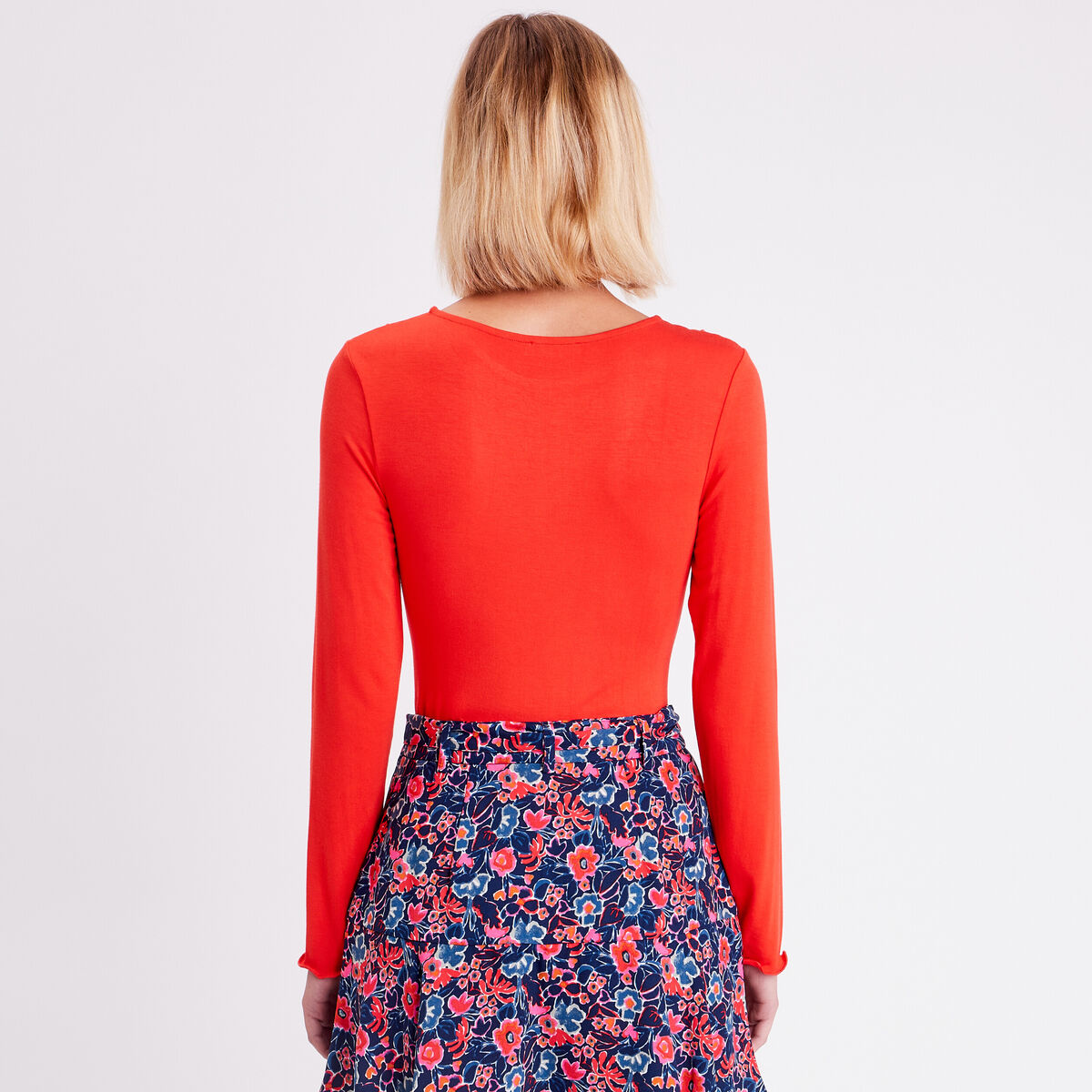 T-shirt manches longues rouge femme