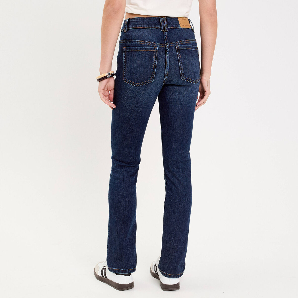 Jean droit regular taille standard denim brut femme
