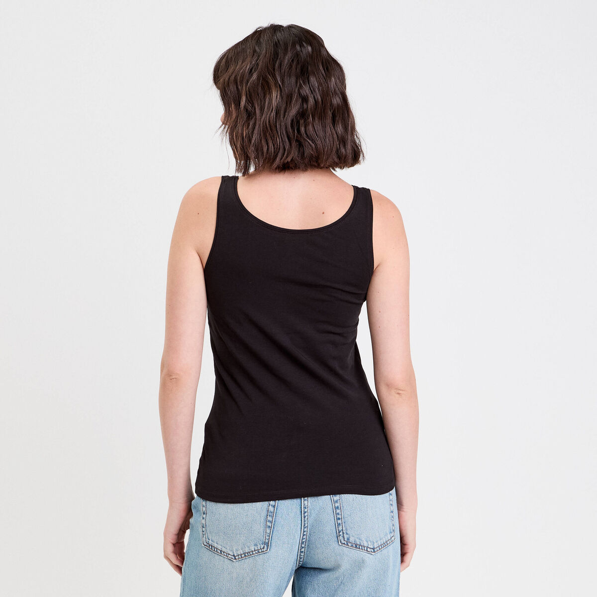 Débardeur bretelles larges noir femme