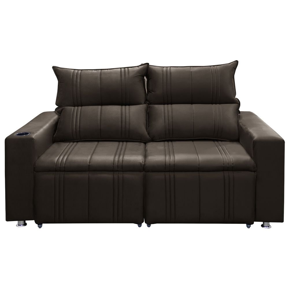 Sofá Retrátil e Reclinável 2 Lugares Madri 1.60m Suede - Star Confort
