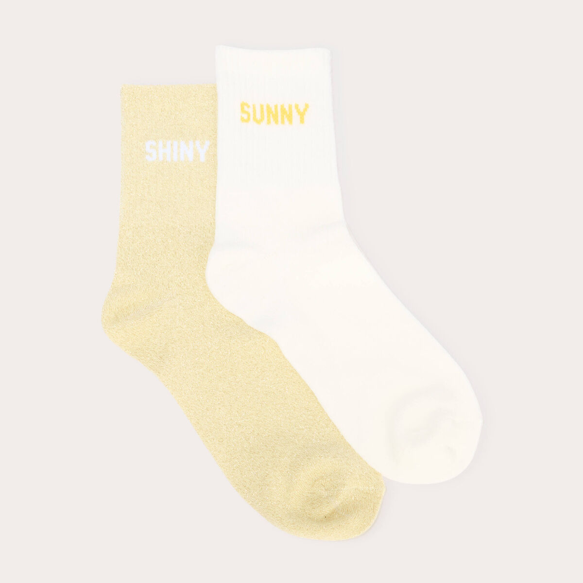 Lot de 2 paires de chaussettes jaune clair femme