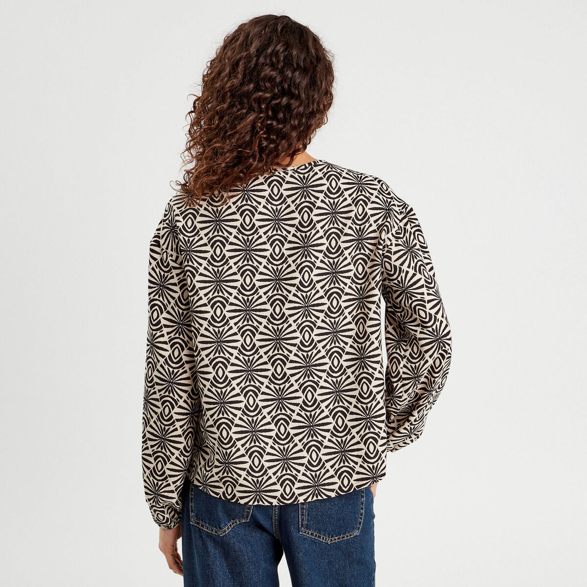 Blouse manches longues noir femme