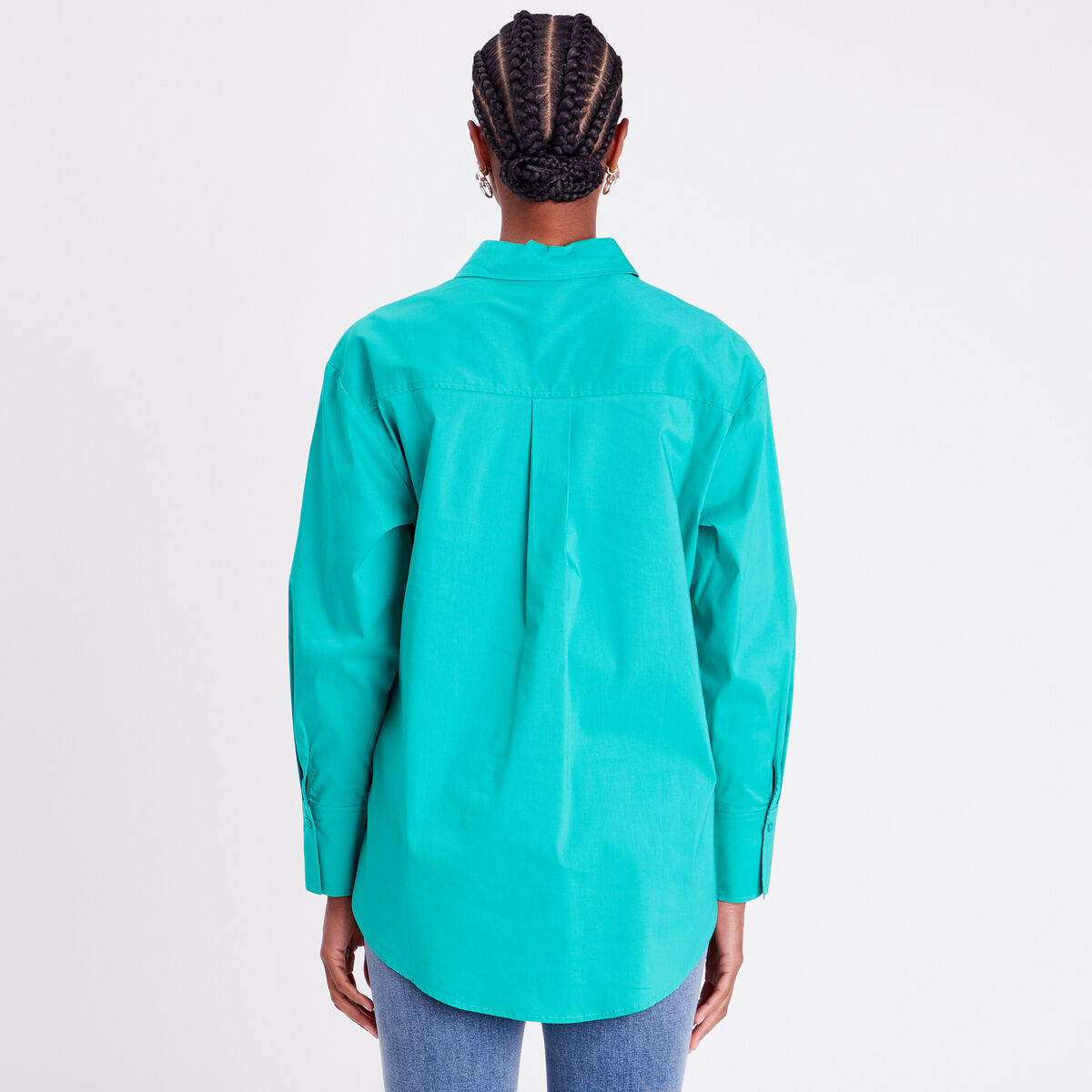 Chemise manches longues vert menthe femme