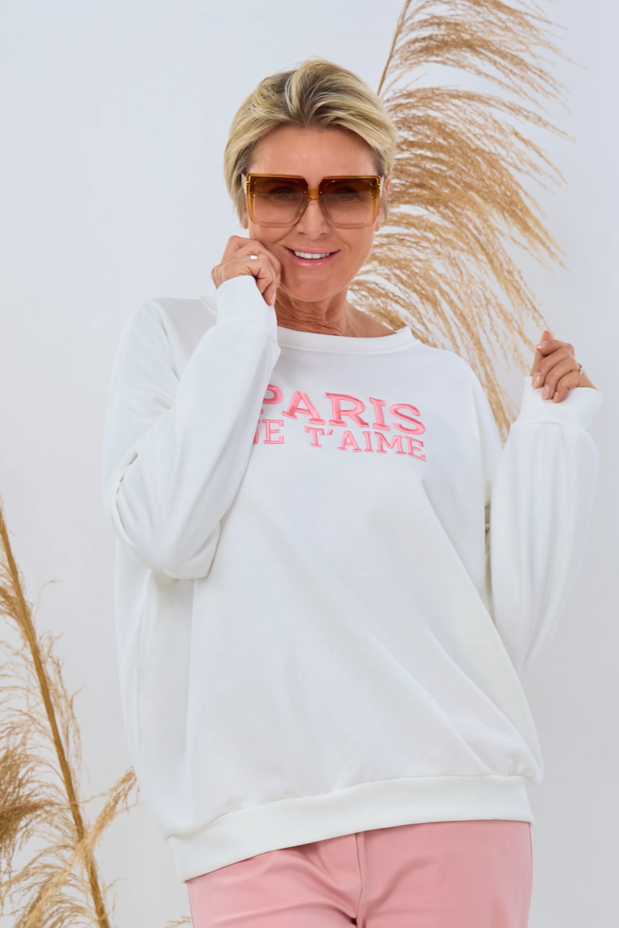 Sweaty PARIS, ecru-rosa