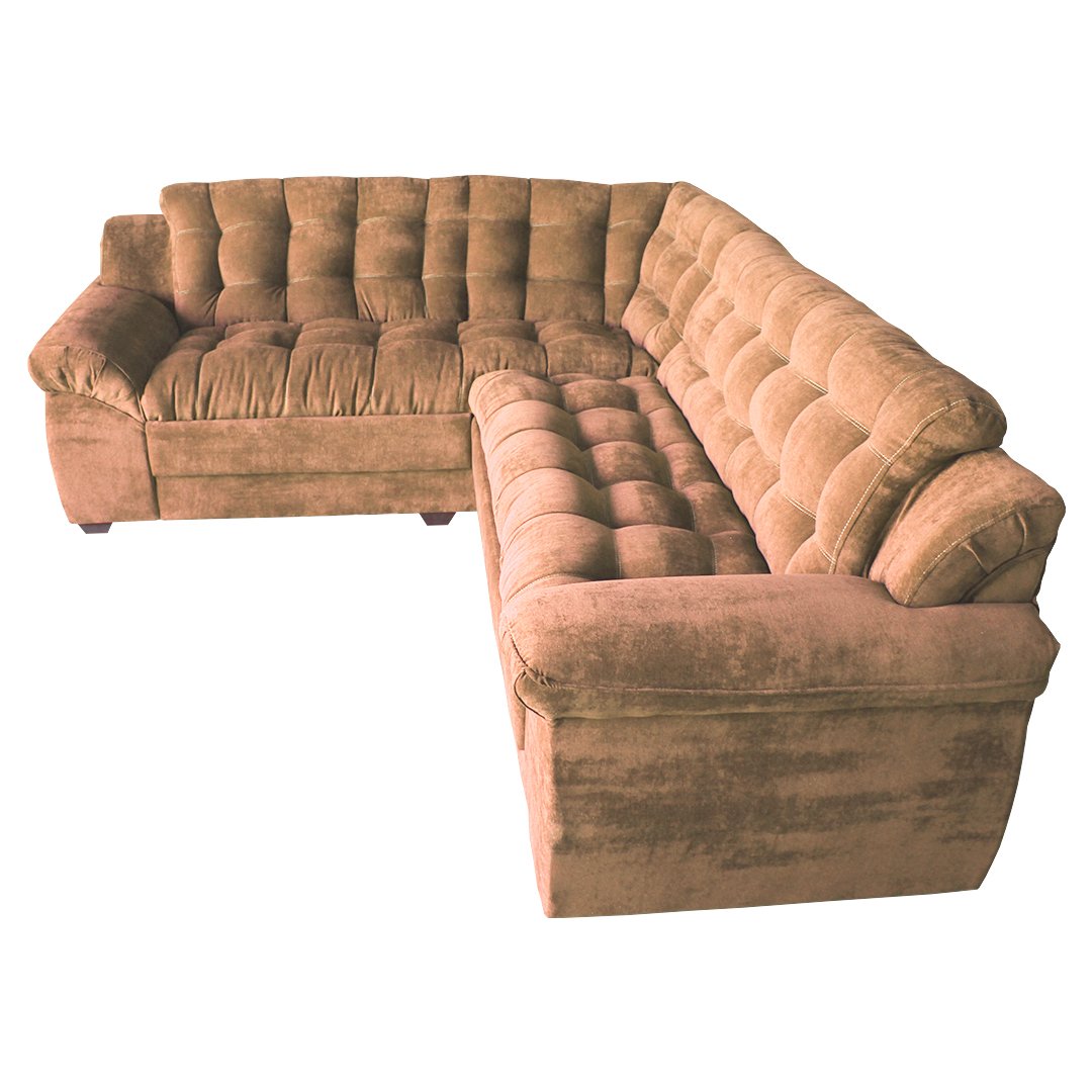 Sofá de canto Madrid Premium 2 metros por 2,45 Suede Velut Castor – Sofa na Web